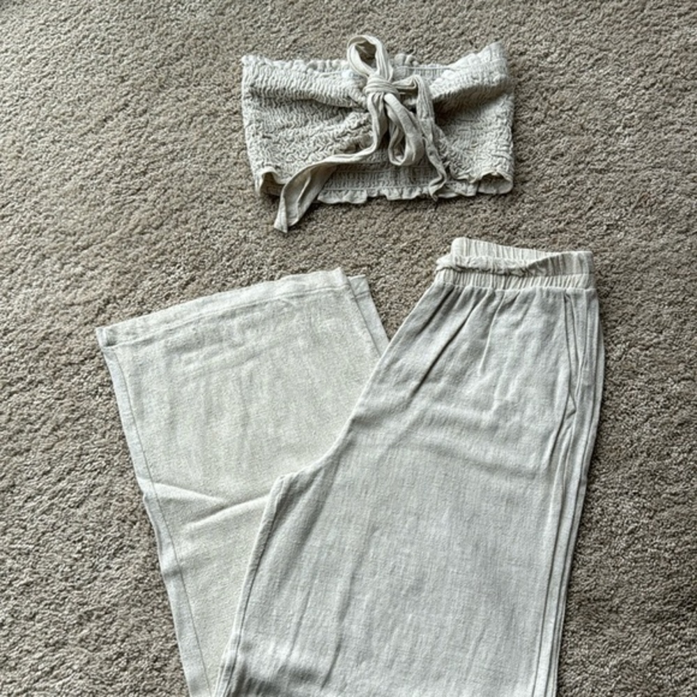 Linen tub top and pant set